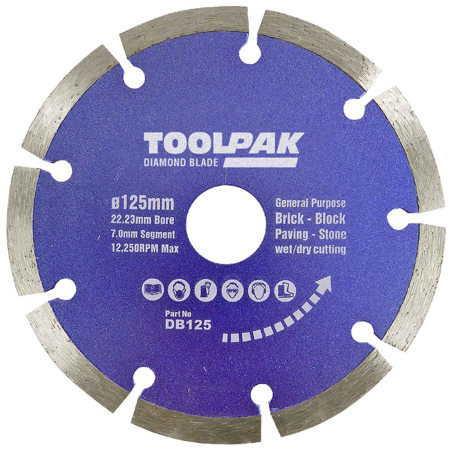 125mm x 22.23mm Diamond Blade 7mm Segment